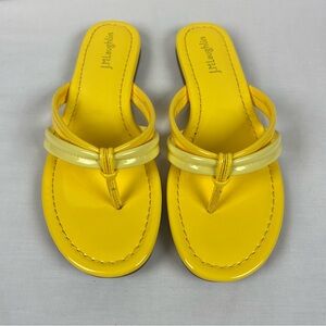J. McLaughlin NWOB Caitlin Yellow Patent Leather Thong Sandals Size 8 1/2
